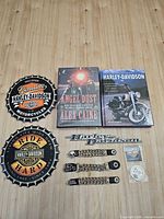 Group shot of all items on wooden surface