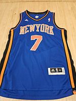 Front full view of Adidas Knicks #7 Anthony jersey