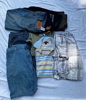 All nine clothing pieces arranged on sheet