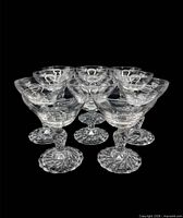 Front view of 11 Fostoria Colonial Dame glasses