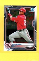 Front of 2021 Bowman Chrome Juan Soto #84 card
