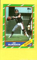 Front of Jim McMahon 1986 Topps card