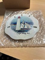 Front view of resin plaque on bubble wrap