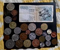 Overview of all coins and banknote front