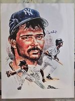 Full view of autographed Don Mattingly Yankees print