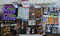 Overall lot layout showing all sealed sticker and embellishment packs