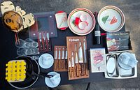 Entire lot laid out on table, showing all items