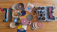 Overview of all sanding, grinding and rasp items laid out
