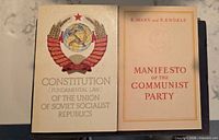 Front covers of USSR Constitution and Manifesto of the Communist Party