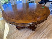 overall view of round dining table assembled