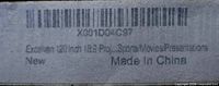 Barcode label showing Excelvan 120-inch 16:9 projector screen details