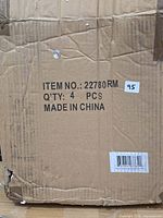 Outer shipping box showing item number, quantity and country of manufacture