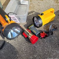 Group view of all flashlights on ground