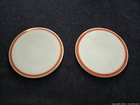 Top view of both Danish ceramic hot plates showing design and colour