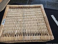 top view of square wicker basket