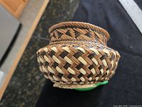 Side view showing woven pattern and shape