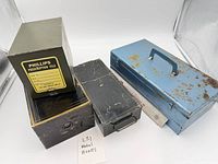 Group shot of all four metal boxes for size and type reference