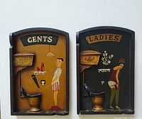 Front view showing both GENTS and LADIES plaques side by side