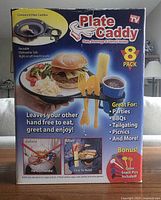 Retail box front showing Plate Caddy 8-pack features