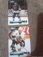 Both Bret Hedican and Ted Donato rookie cards front view