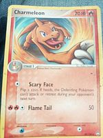 Front of Charmeleon card showing 70 HP, attacks Scary Face and Flame Tail