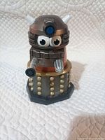 Front view of Dalek Mr. Potato Head figurine showing overall condition and color scheme
