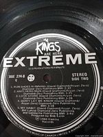 Close-up of centre label side two with track list and Elektra details