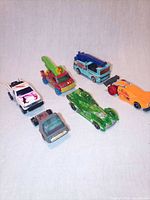 All six vehicles grouped on white background