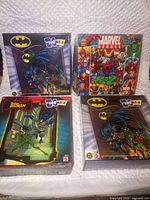 Front view of all four puzzle boxes