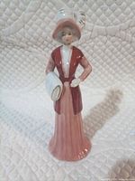 Front view of porcelain lady figurine
