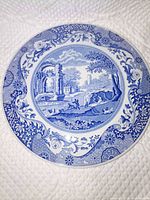 Full view of Spode Italian plate front showing complete pattern and border
