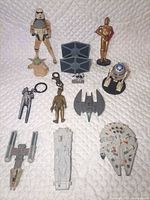 Full layout of all figures, ships and keychains