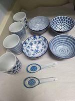 Entire set laid out showing all items and patterns