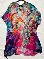 Full front view of multicolour kimono tunic