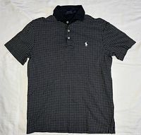 Full front view of patterned Polo shirt