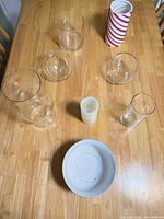 All eight pieces arranged on tabletop