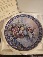 Front view of floral collector plate in foam protector