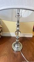 Full view of lamp with shade and base