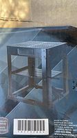 Front of box showing assembled mobile tool stand