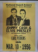 Full view of yellow concert poster