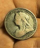 Obverse showing veiled head Queen Victoria