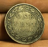 Reverse of 1900 Canadian cent with ONE CENT 1900 text