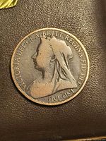 Obverse showing Queen Victoria veiled bust and legends