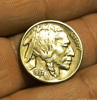 Obverse of 1937-D Buffalo nickel