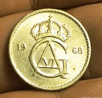 Obverse crowned monogram GA VI A with date 1968