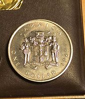 Obverse showing Jamaica coat of arms and denomination