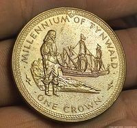 Reverse side showing explorer and ship design with inscriptions