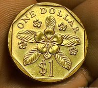 Reverse showing orchid design and denomination