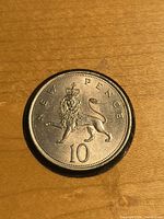 Reverse of 1968 10 New Pence coin featuring crowned lion