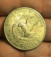 Reverse eagle landing on the Moon design, full legend visible